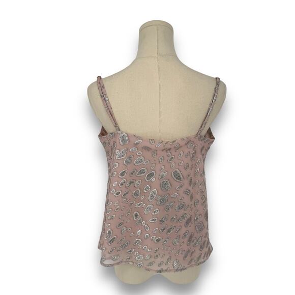 Lovers + Friends Blush Pink and Silver Metallic Animal Print Cami Top, Size S - Picture 3 of 8